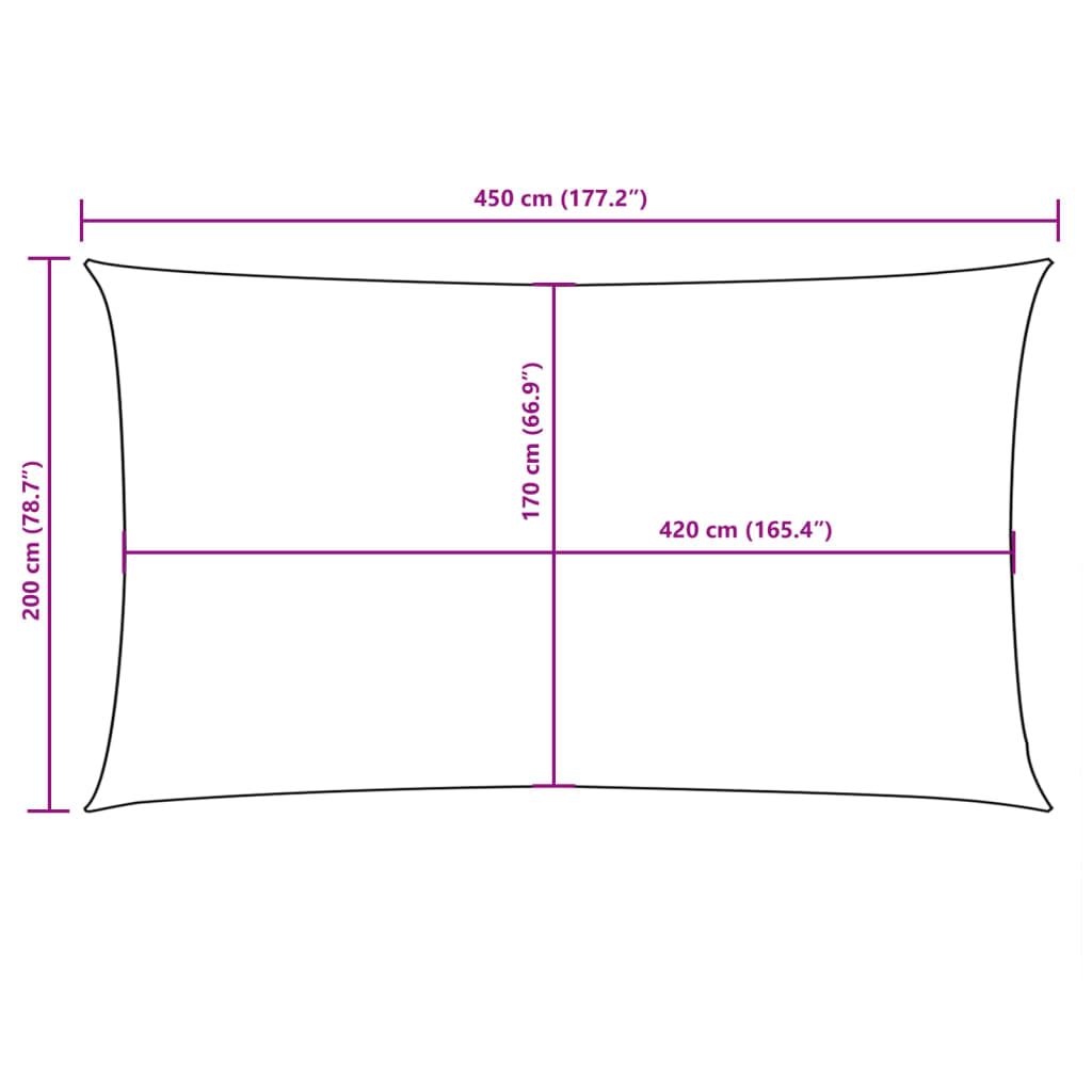 Parasole a Vela Oxford Rettangolare 2x4,5 m Beige - homemem39