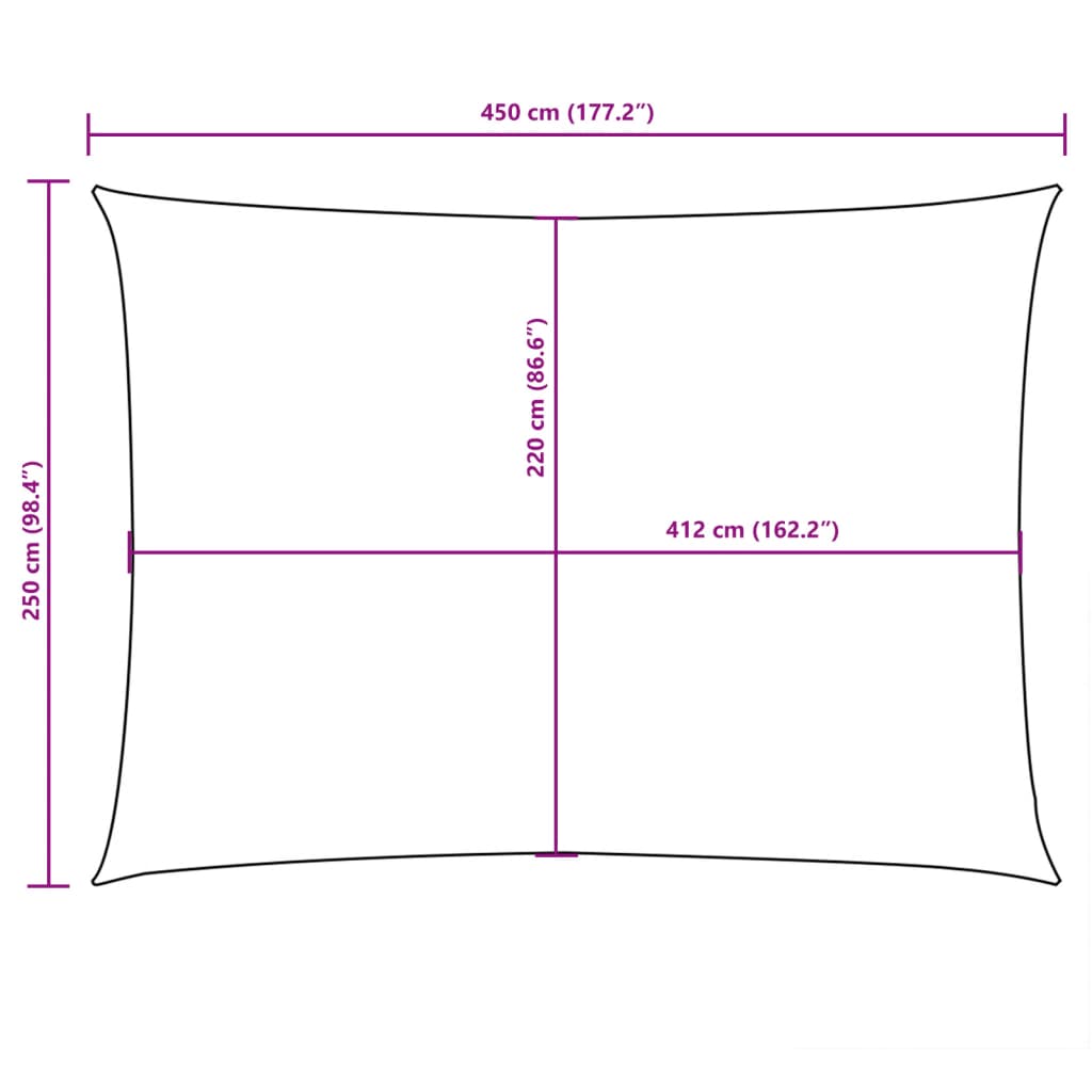 Parasole a Vela Oxford Rettangolare 2,5x4,5 m Beige - homemem39