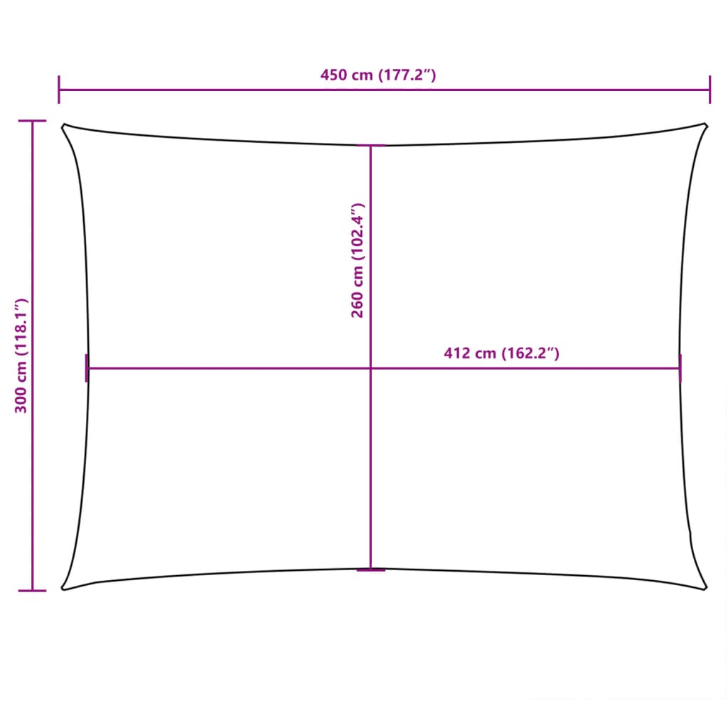 Parasole a Vela Oxford Rettangolare 3x4,5 m Beige - homemem39