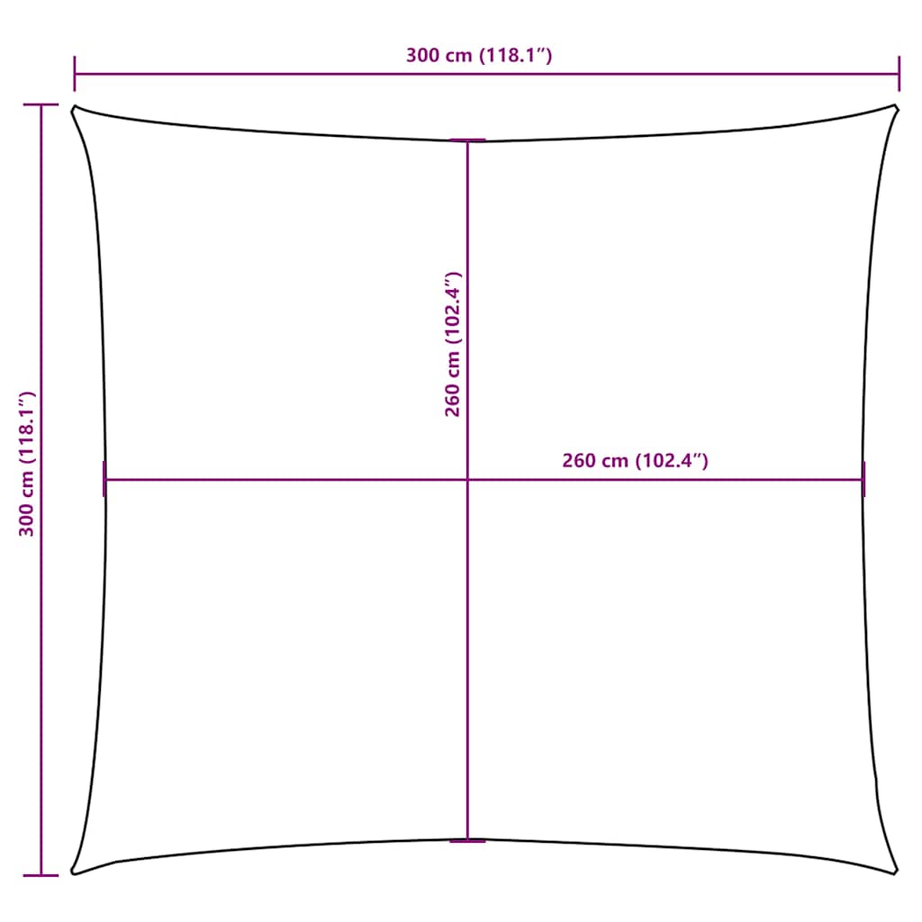 Vela Parasole in Tela Oxford Quadrata 3x3 m Crema | homemem39