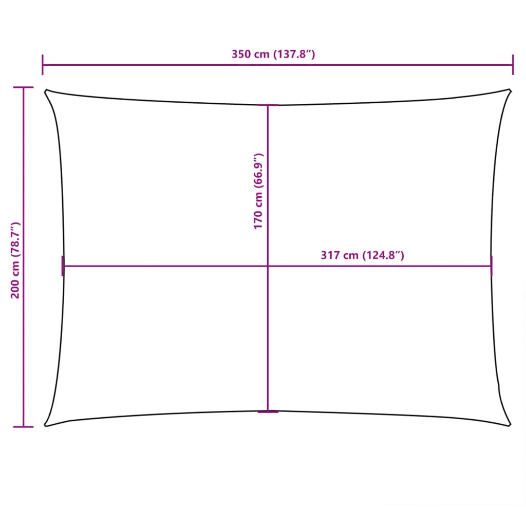 Parasole a Vela Oxford Rettangolare 2x3,5 m Crema - homemem39