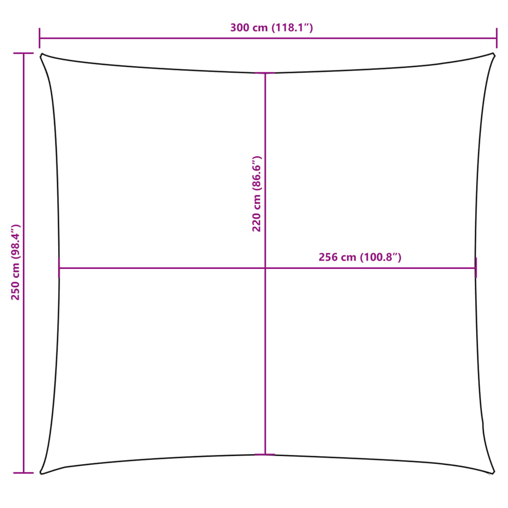 Parasole a Vela Oxford Rettangolare 2,5x3 m Crema - homemem39