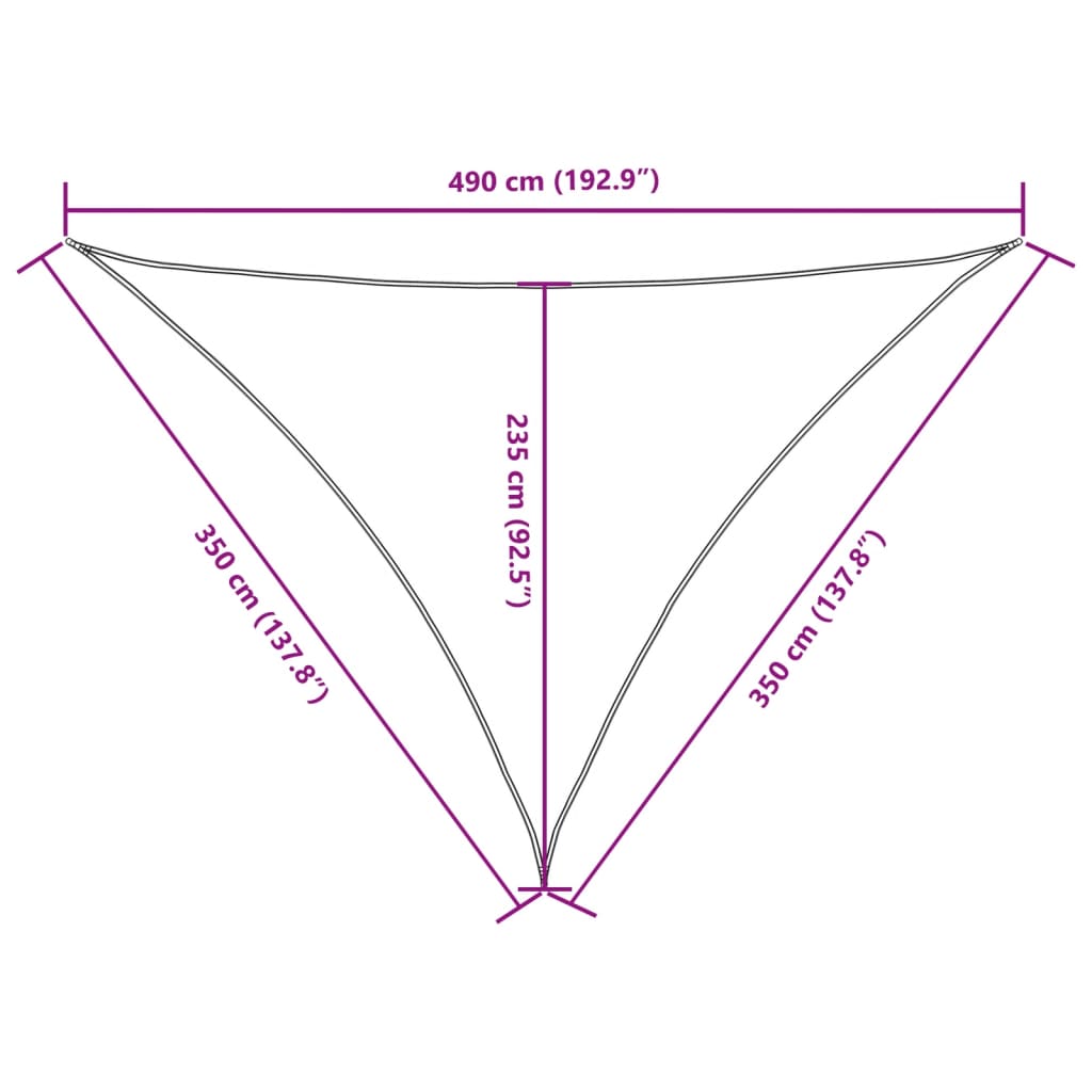 Parasole a Vela Oxford Triangolare 3,5x3,5x4,9 m Crema | homemem39
