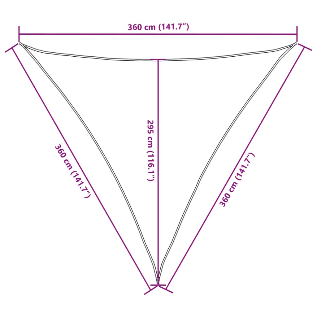 Parasole a Vela Oxford Triangolare 3,6x3,6x3,6 m Bianco