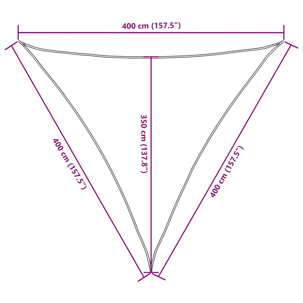 Parasole a Vela Oxford Triangolare 4x4x4 m Bianco | homemem39