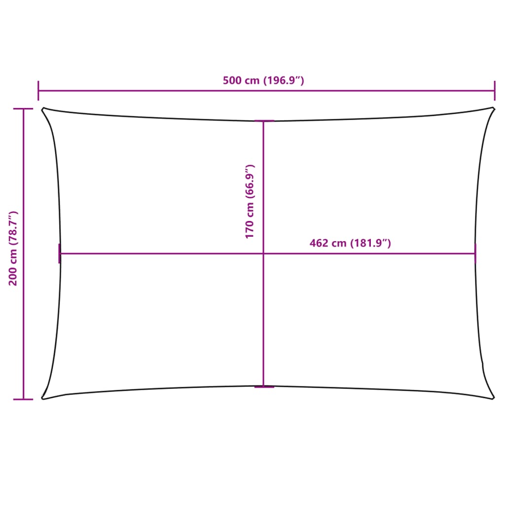 Parasole a Vela Oxford Rettangolare 2x5 m Talpa | homemem39