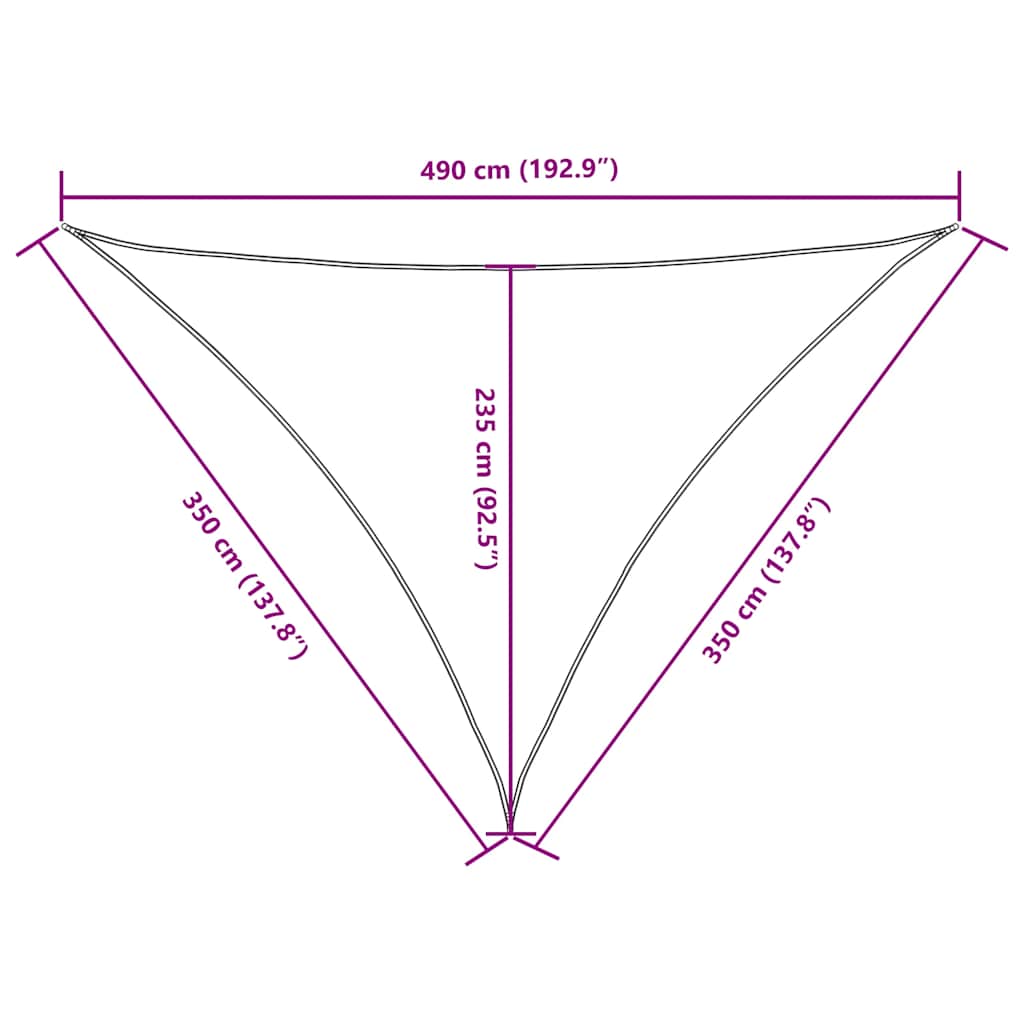 Parasole a Vela Oxford Triangolare 3,5x3,5x4,9 m Talpa | homemem39