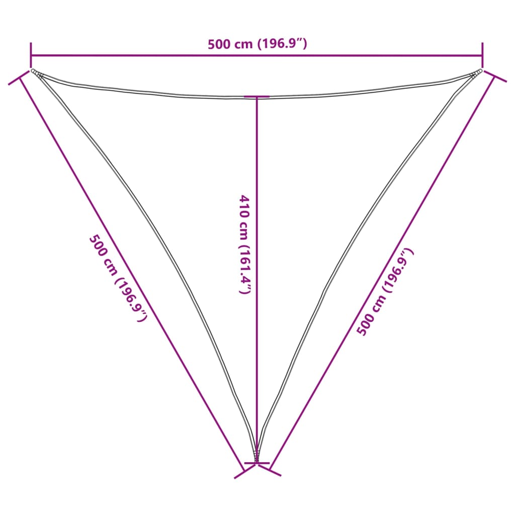 Parasole a Vela Oxford Triangolare 5x5x5 m Grigio Talpa | homemem39