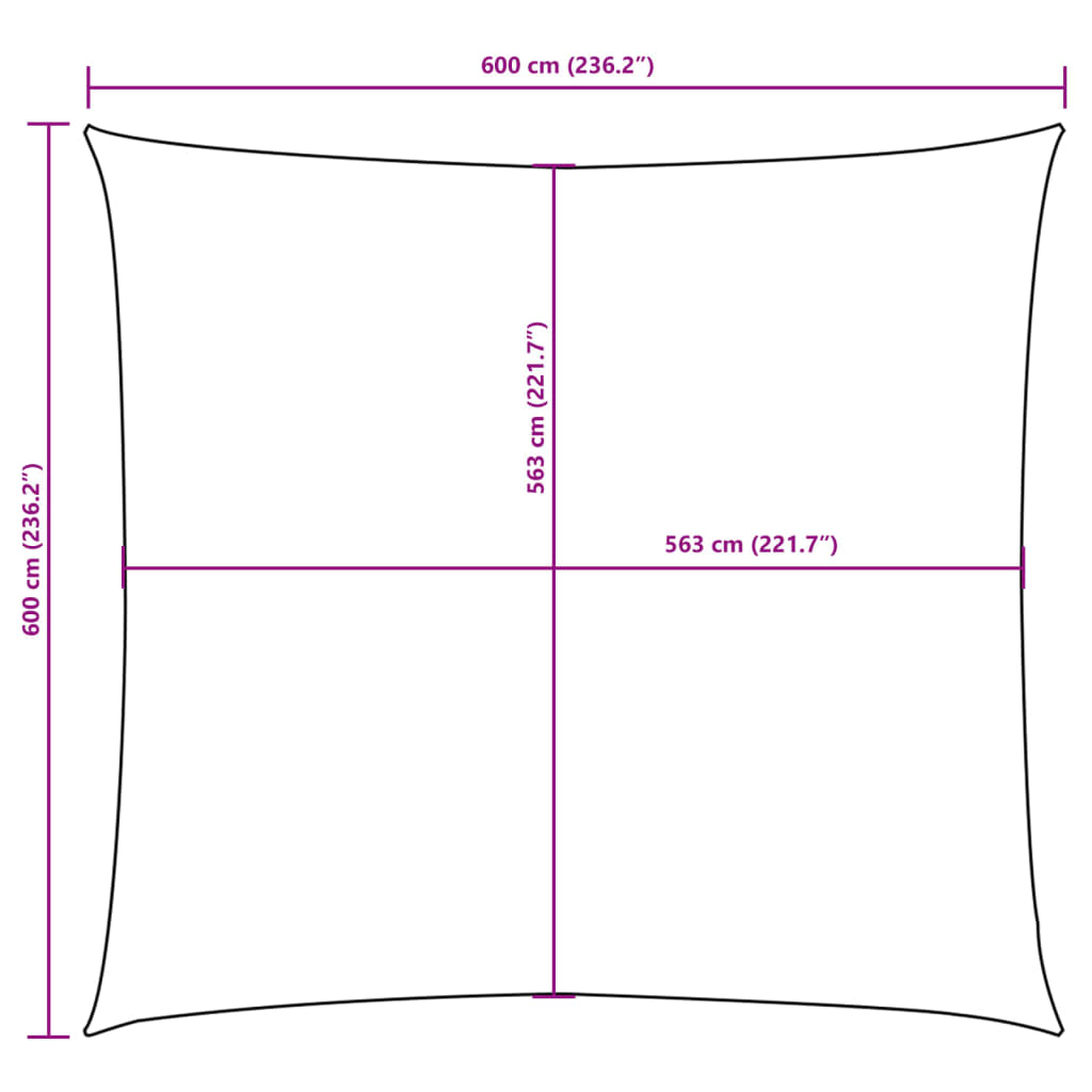 Parasole a Vela in Tela Oxford Quadrato 6x6 m Verde Scuro - homemem39