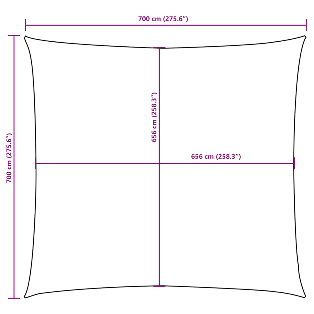 Parasole a Vela in Tela Oxford Quadrato 7x7 m Verde Scuro - homemem39