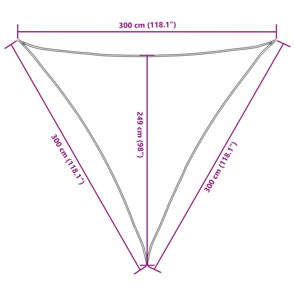 Parasole a Vela Oxford Triangolare 3x3x3 m Verde Scuro | homemem39