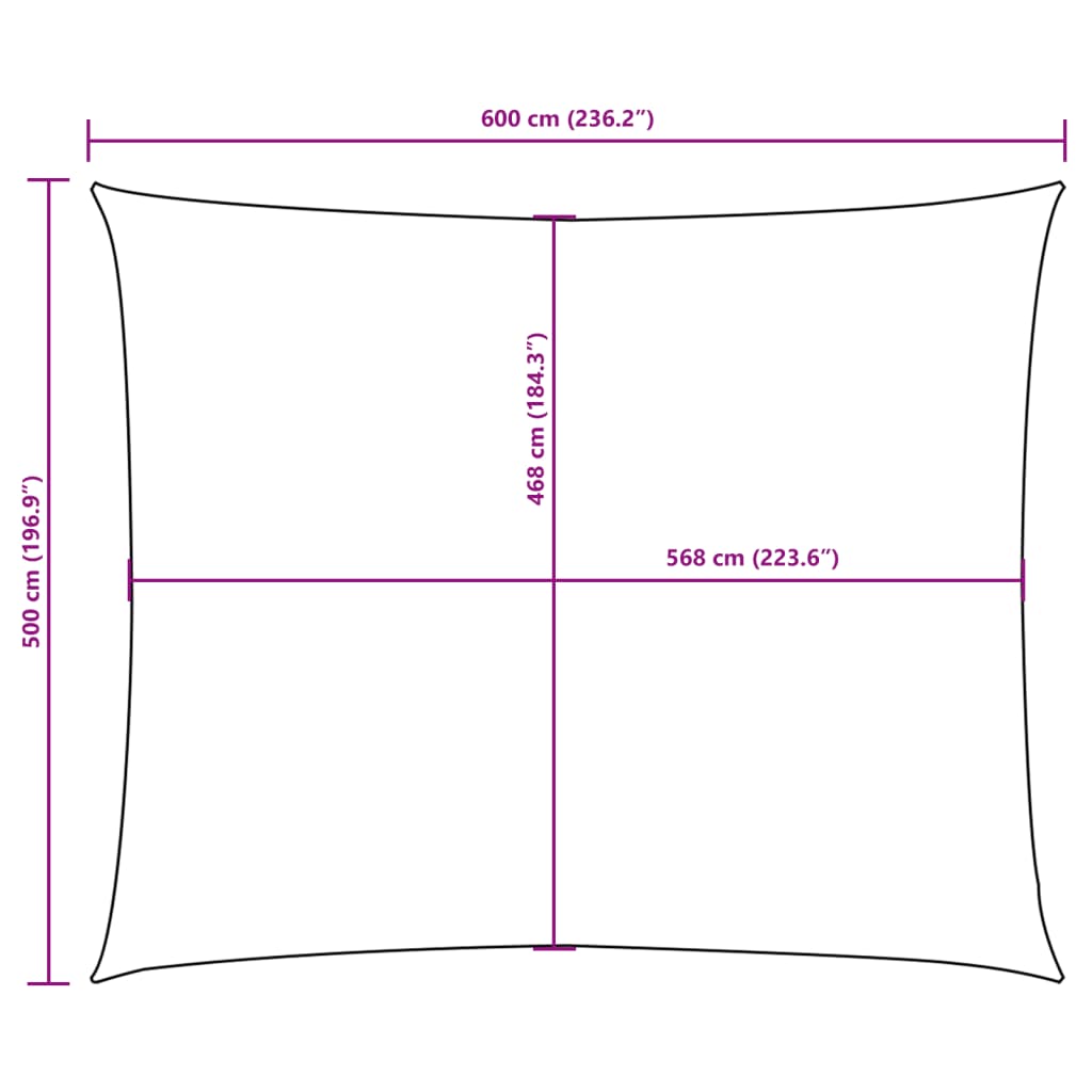 Parasole a Vela Oxford Rettangolare 5x6 m Blu