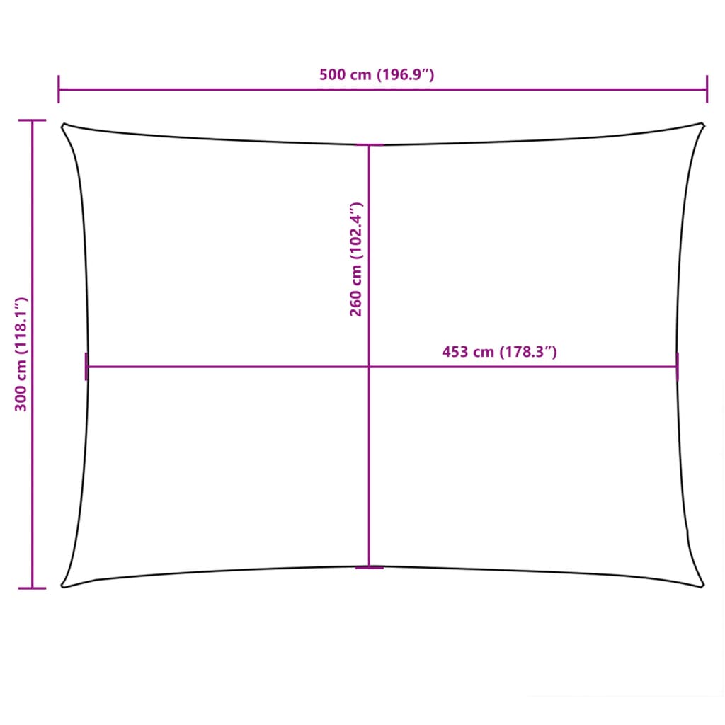 Parasole a Vela Oxford Rettangolare 3x5 m Gialla