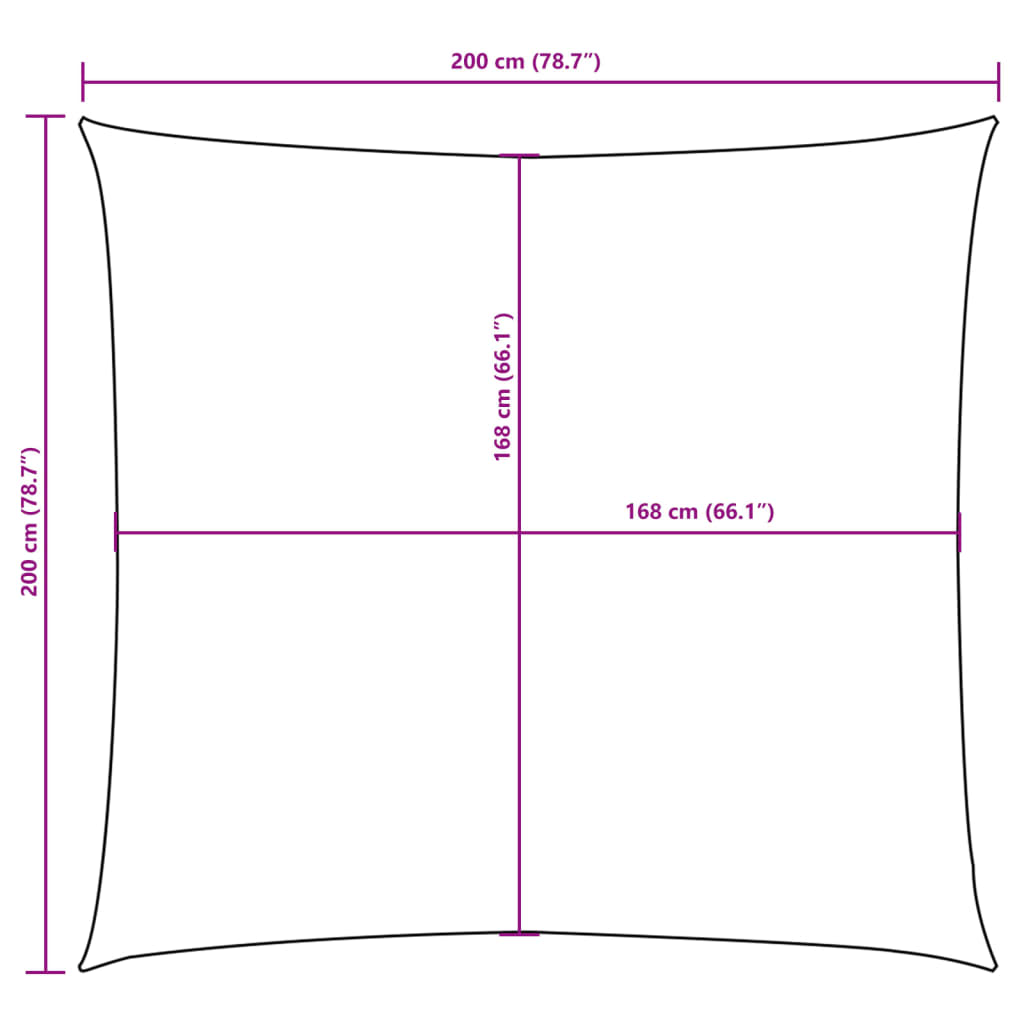 Vela Parasole in Tela Oxford Quadrata 2x2 m Rossa | homemem39