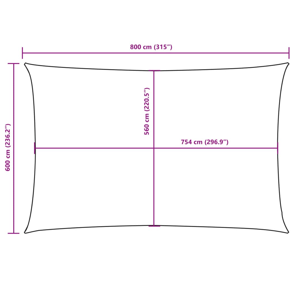 Parasole a Vela Oxford Rettangolare 6x8 m Rosso | homemem39