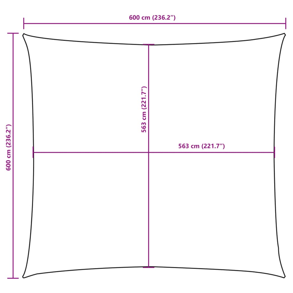Parasole a Vela in Tela Oxford Quadrata 6x6 m Arancione - homemem39