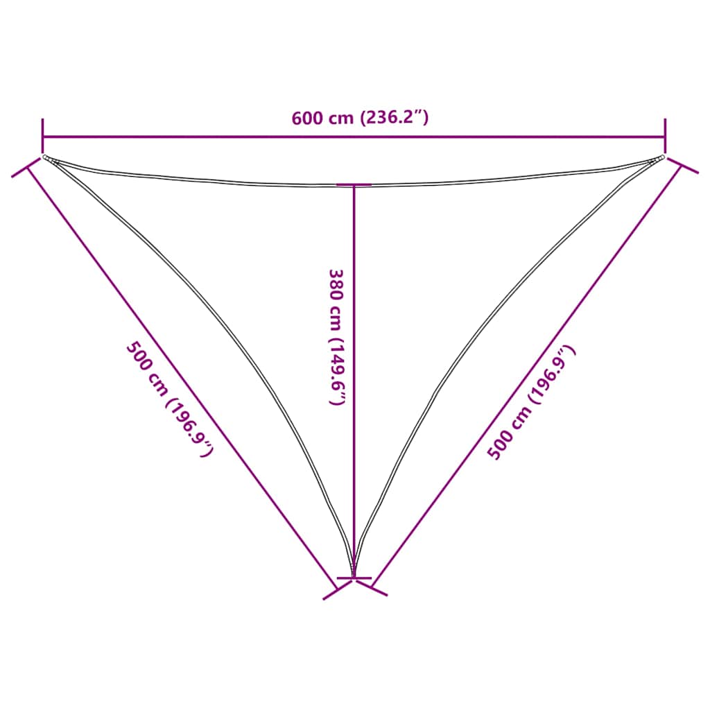 Parasole a Vela Oxford Triangolare 5x5x6 m Arancione
