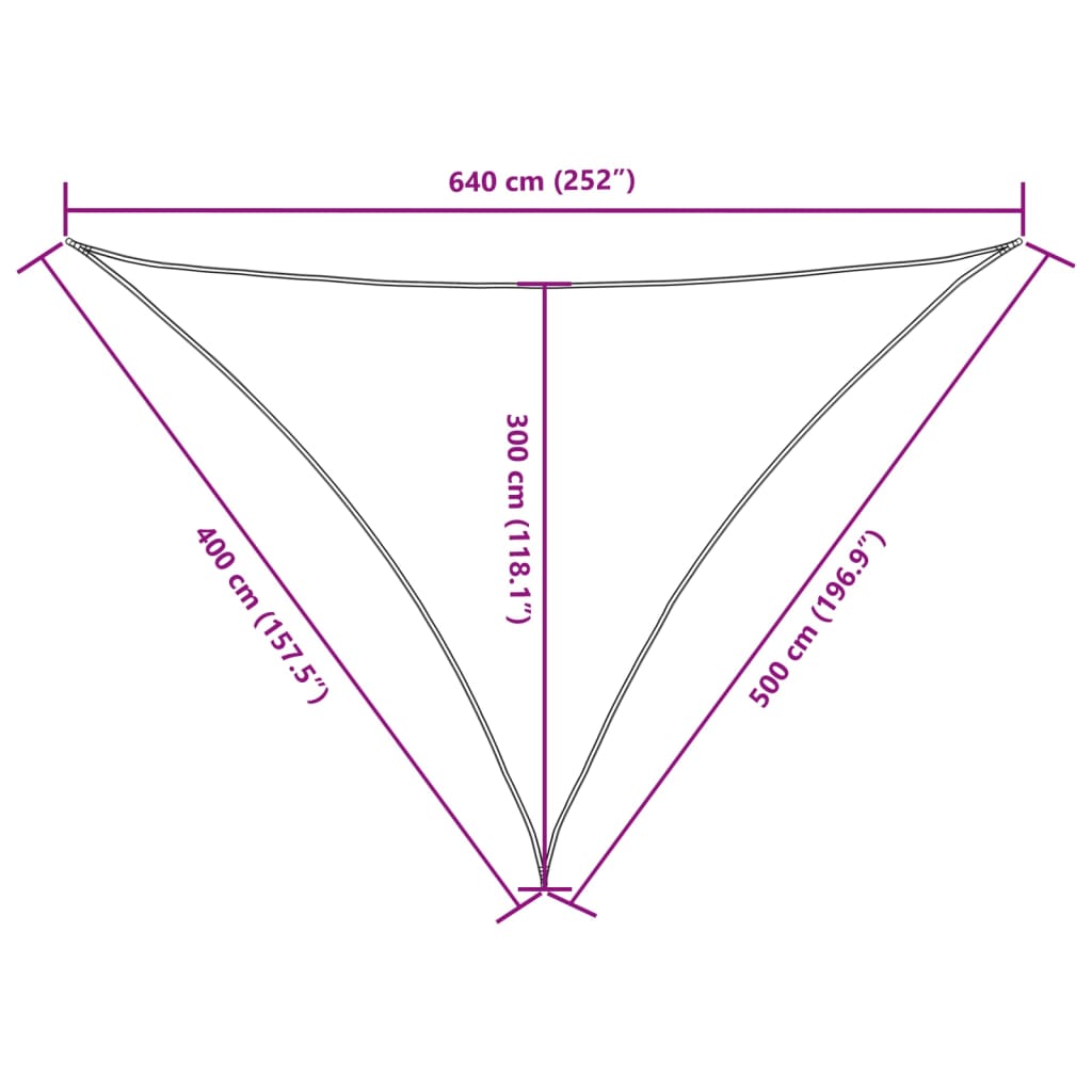 Parasole a Vela Oxford Triangolare 4x5x6,4 m Arancione | homemem39