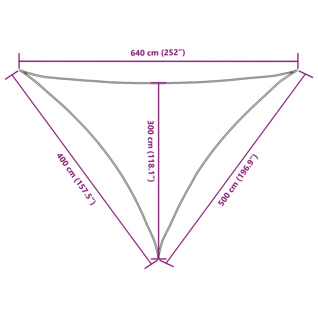 Parasole a Vela Oxford Triangolare 4x5x6,4 m Nero | homemem39