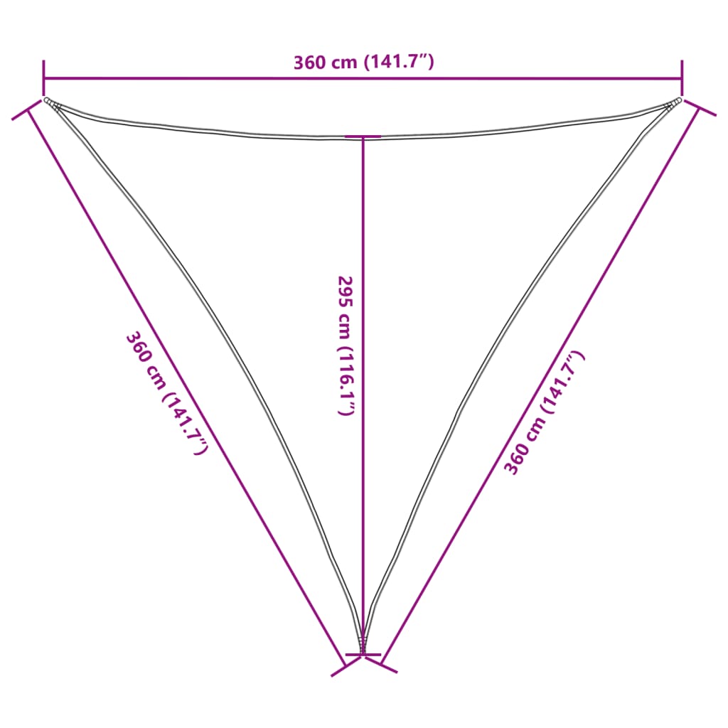Parasole a Vela Oxford Triangolare 3,6x3,6x3,6 m Marrone | homemem39