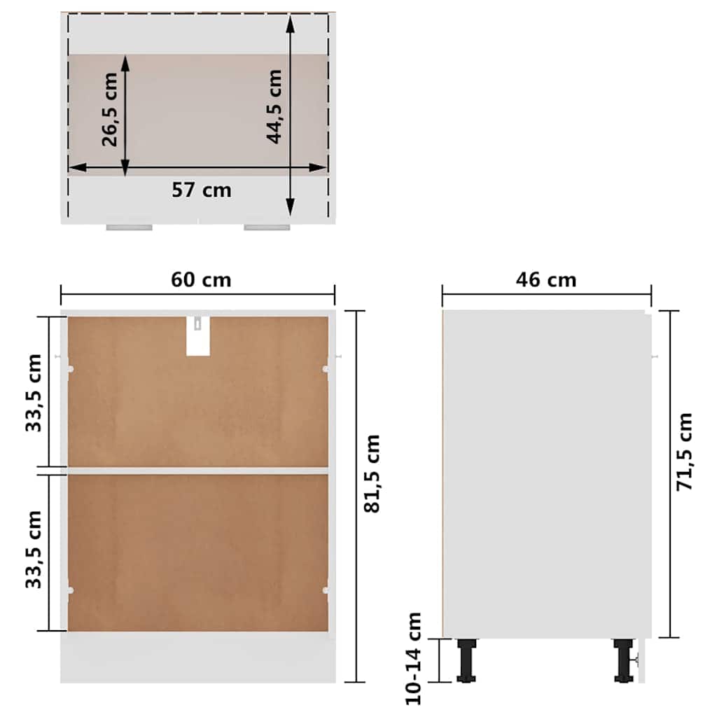 Armadio Inferiore “Lyon” Bianco 60x46x81,5 cm