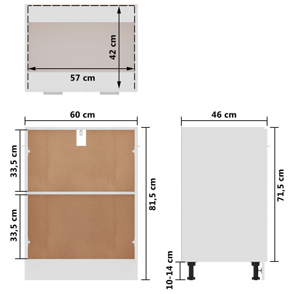 Armadio Inferiore “Lyon” Bianco 60x46x81,5 cm - homemem39