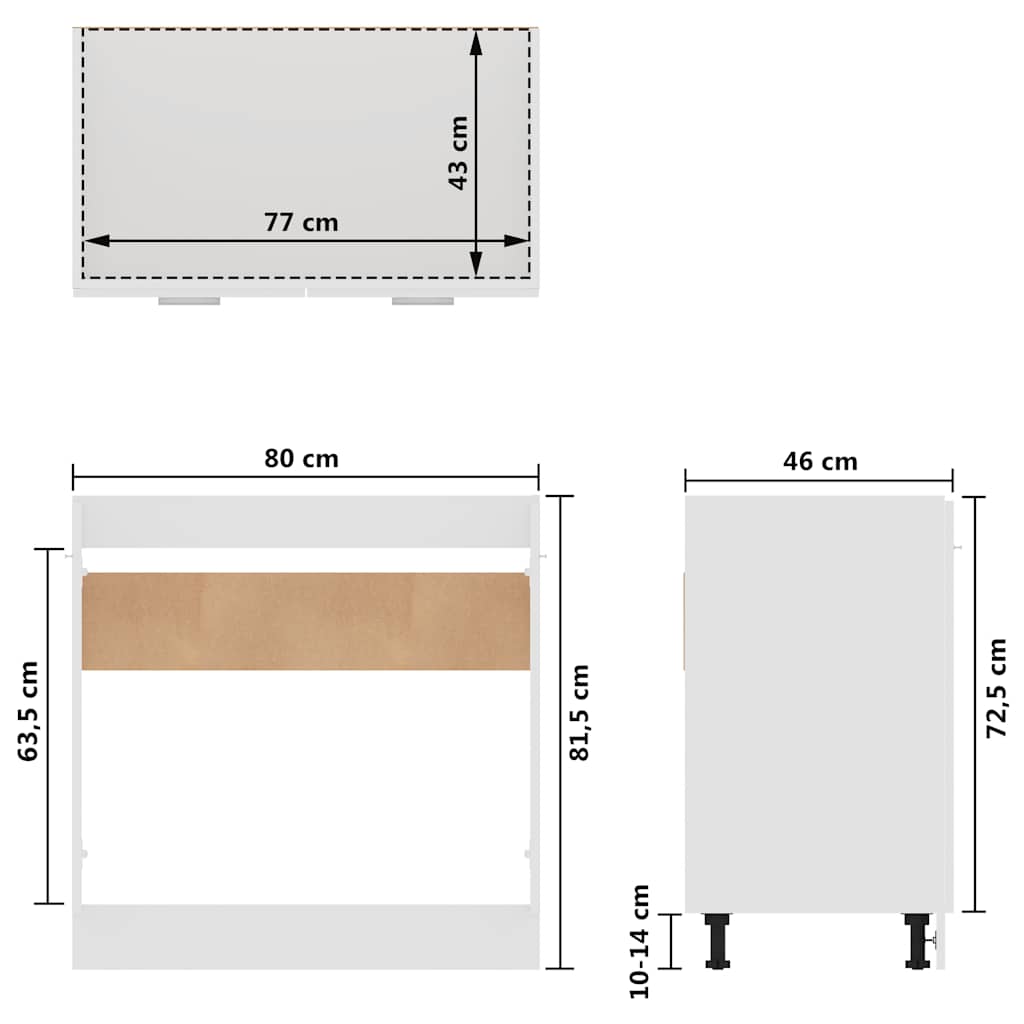Mobile Sottolavello “Lyon” Bianco 80x46x81,5 cm