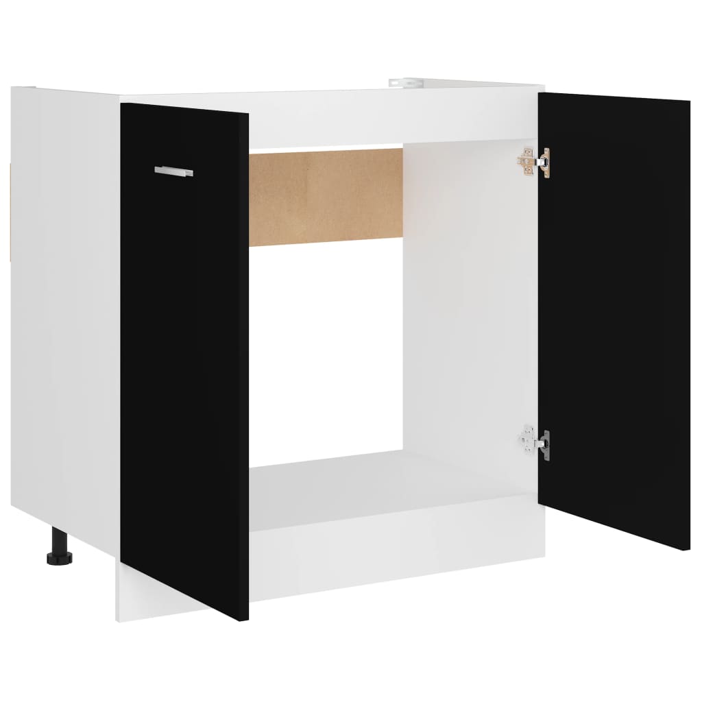 Mobile Sottolavello “Lyon” Nero 80x46x81,5 cm - homemem39