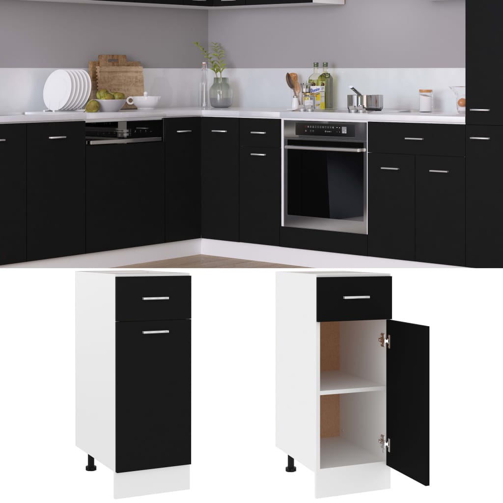 Armadio con Cassetto “Lyon” Nero 30x46x81,5 cm - homemem39