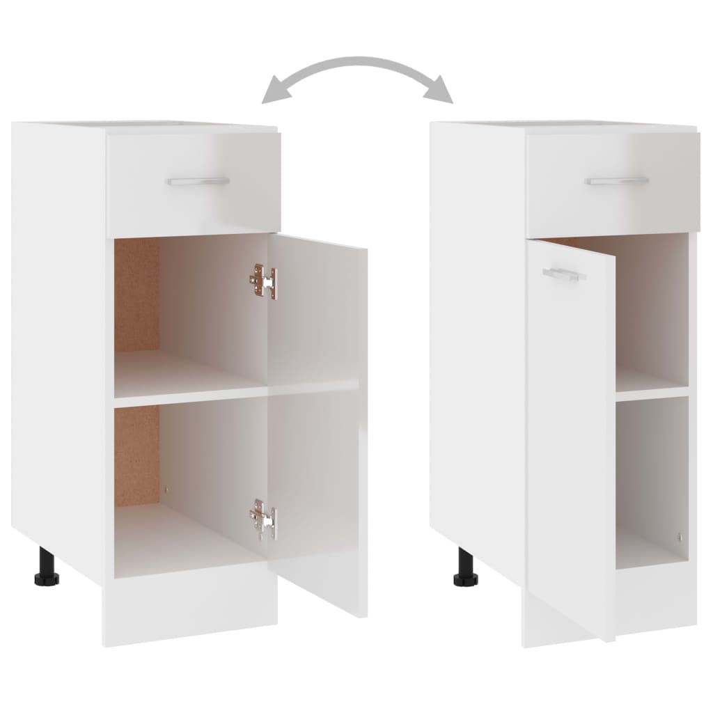 Armadio Inferiore Cassetto “Lyon” Bianco Lucido 30x46x81,5 - homemem39