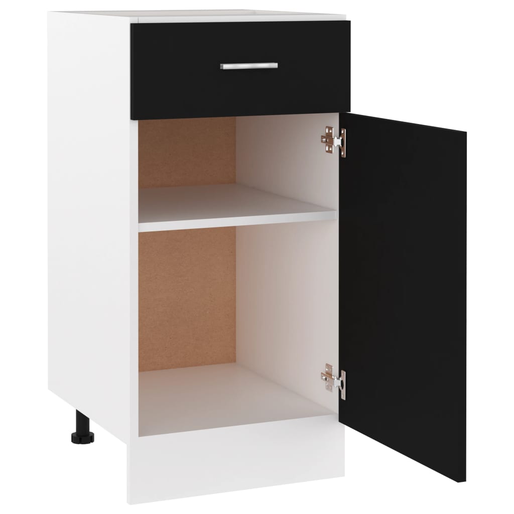 Armadio Inferiore Cassetto “Lyon” Nero 40x46x81,5cm - homemem39