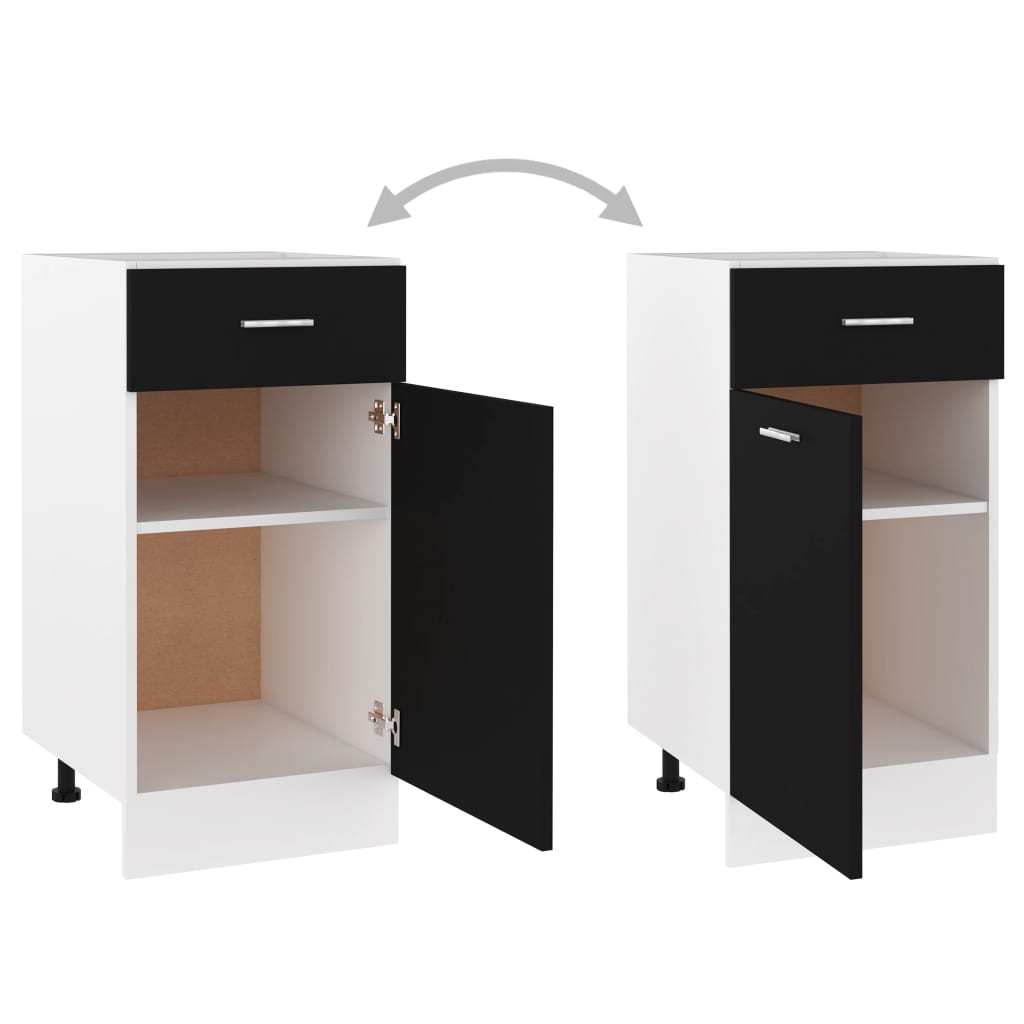Armadio Inferiore Cassetto “Lyon” Nero 40x46x81,5cm - homemem39