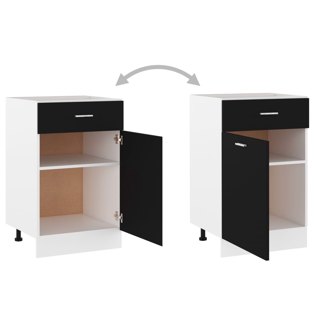 Armadio con Cassetto “Lyon” Nero 50x46x81,5 cm - homemem39