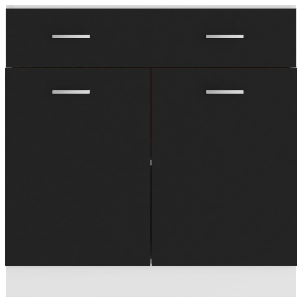 Mobile Inferiore Cassetto “Lyon” Nero 80x46x81,5 cm - homemem39