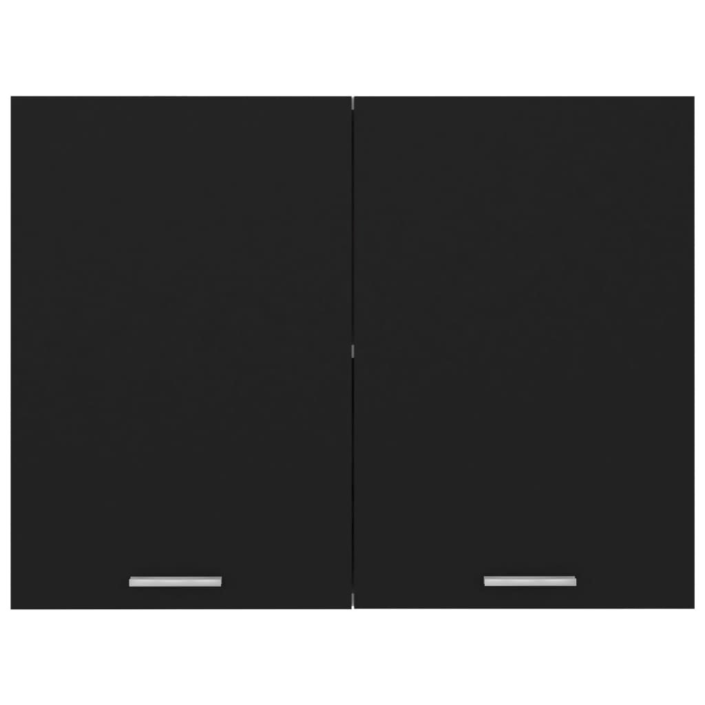 Mobile Pensile “Lyon” Nero 80x31x60 cm in Legno Multistrato - homemem39