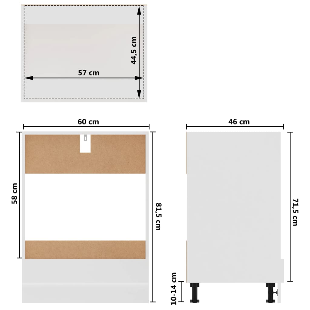 Armadio per Forno “Riga” Bianco 60x46x81,5 cm - homemem39