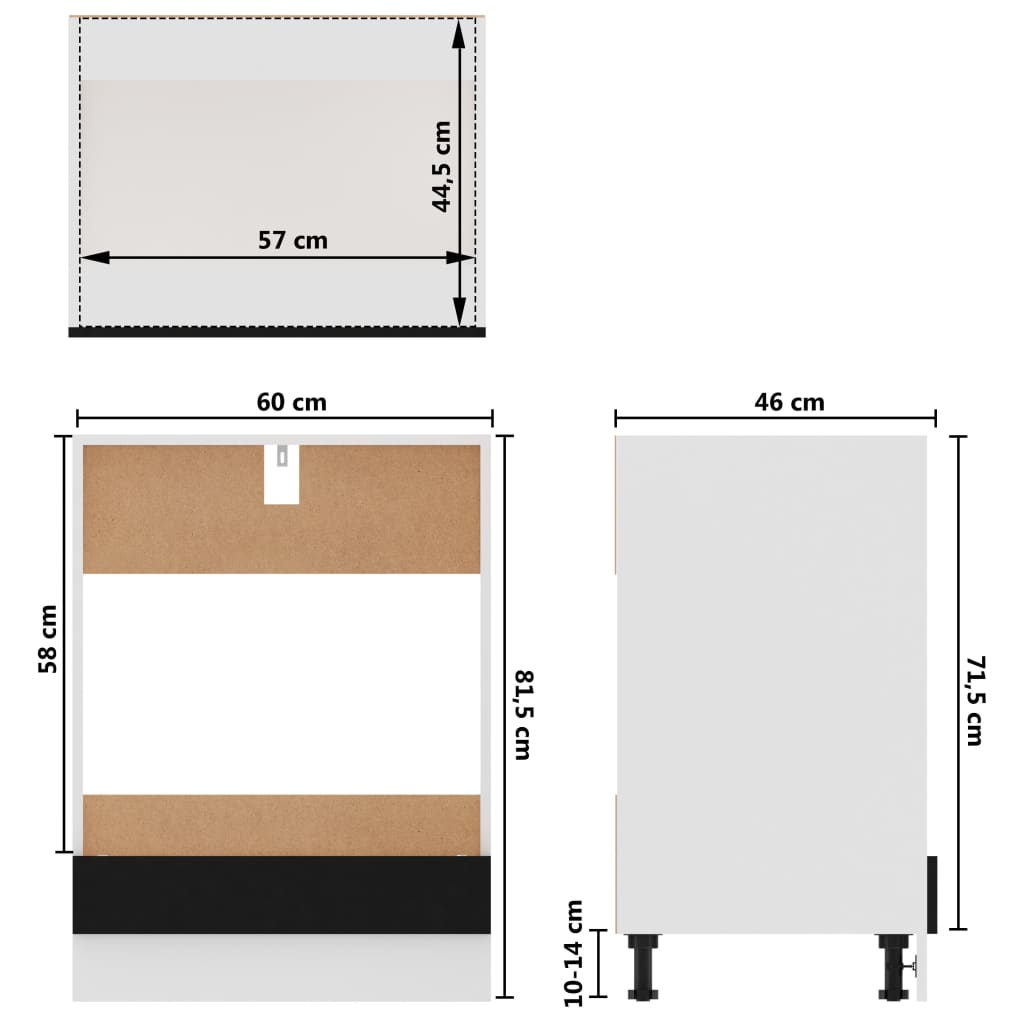 Mobile per Forno “Riga” Nero 60x46x81,5 cm - homemem39