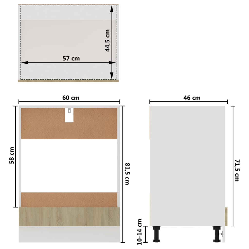 Mobile per Forno “Riga” Rovere Sonoma 60x46x81,5 cm - homemem39