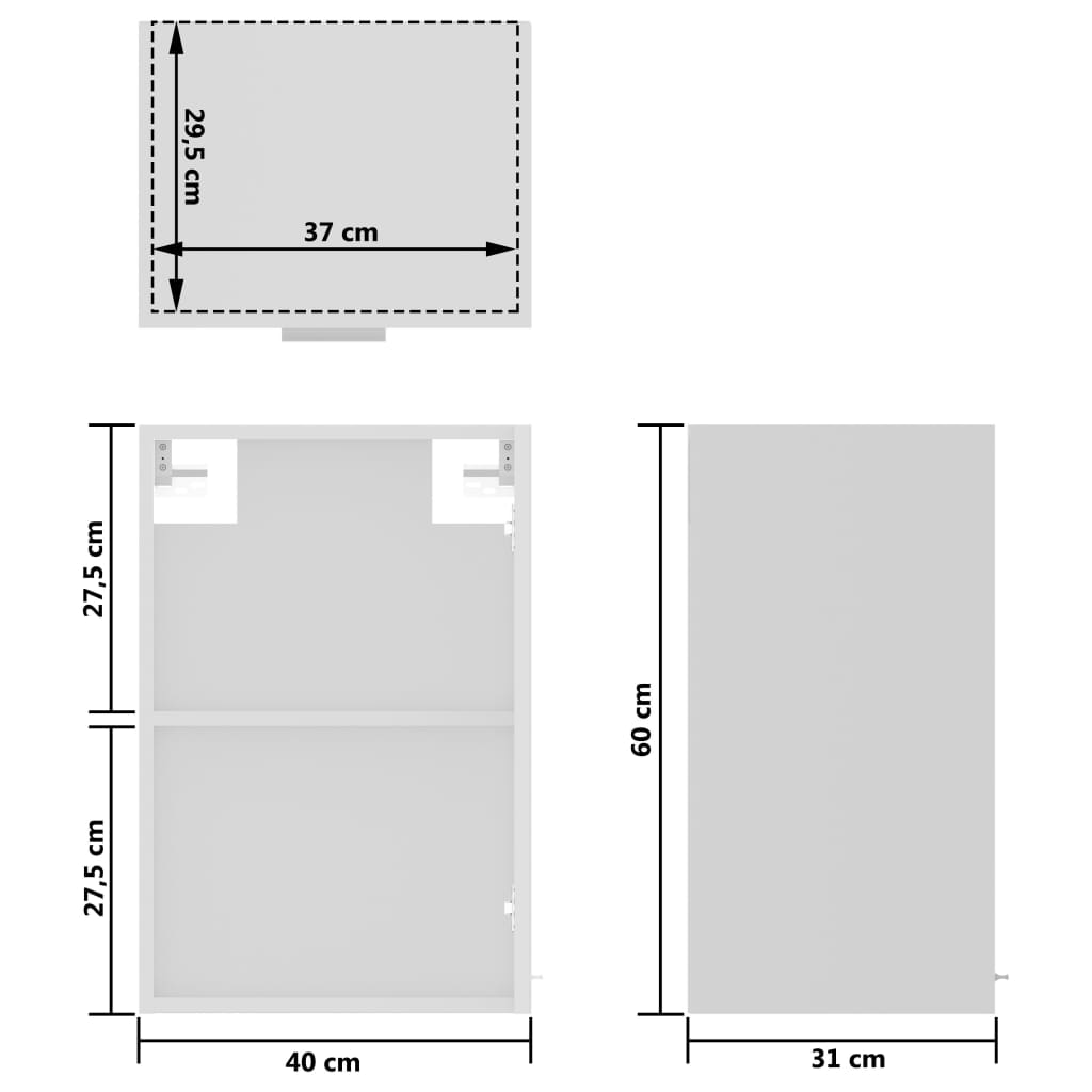 Armadio Sospeso con Vetro “Lyon” Bianco 40x31x60 cm - homemem39