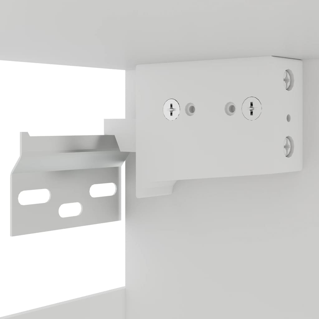 Mobile Pensile con Vetro “Lyon” Grigio Cemento 60x31x60 cm - homemem39