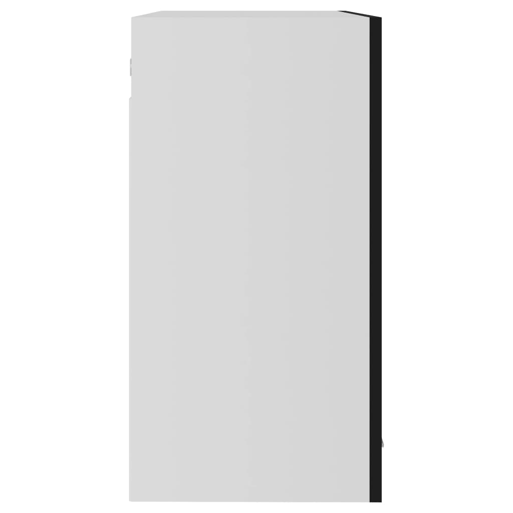 Mobile Pensile con Vetro “Lyon” Nero 80x31x60 cm - homemem39
