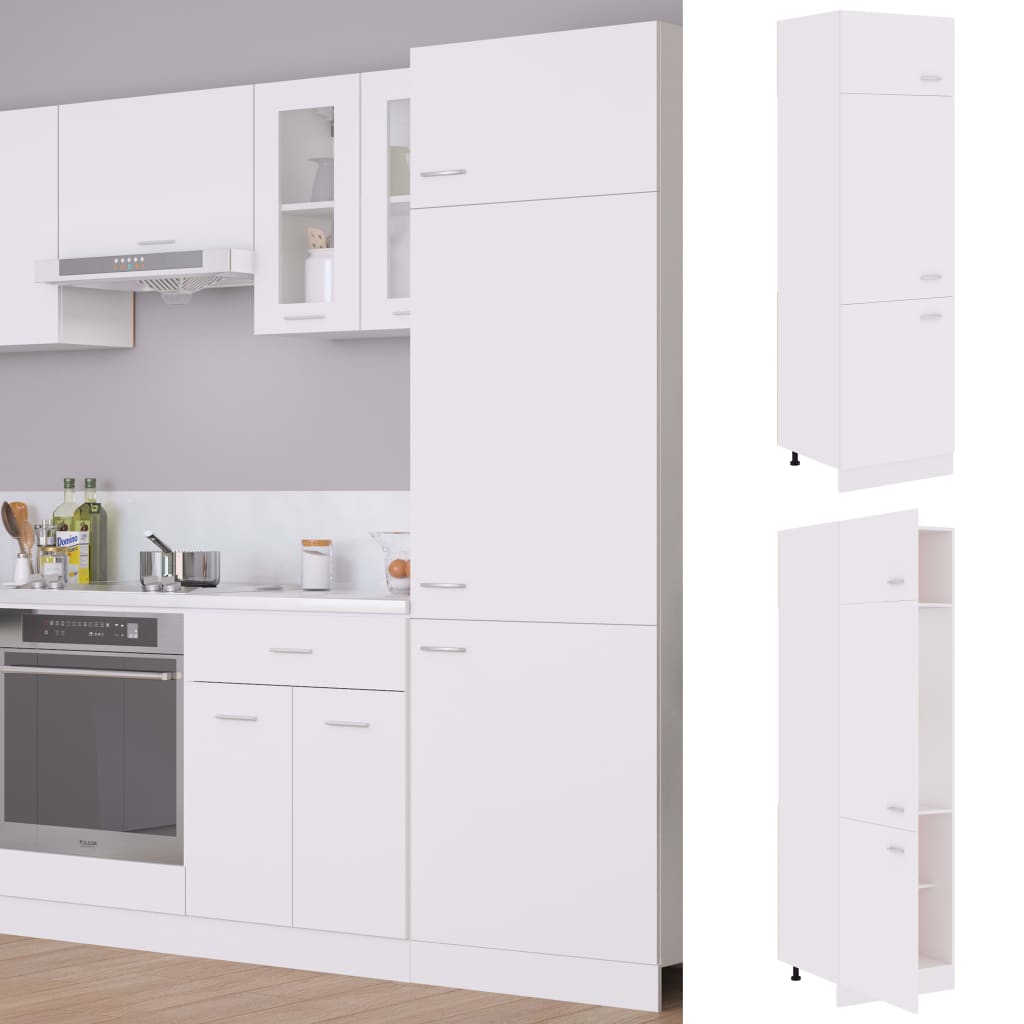 Mobile per Frigo “Lyon” Bianco 60x57x207 cm Legno Multistrato - homemem39