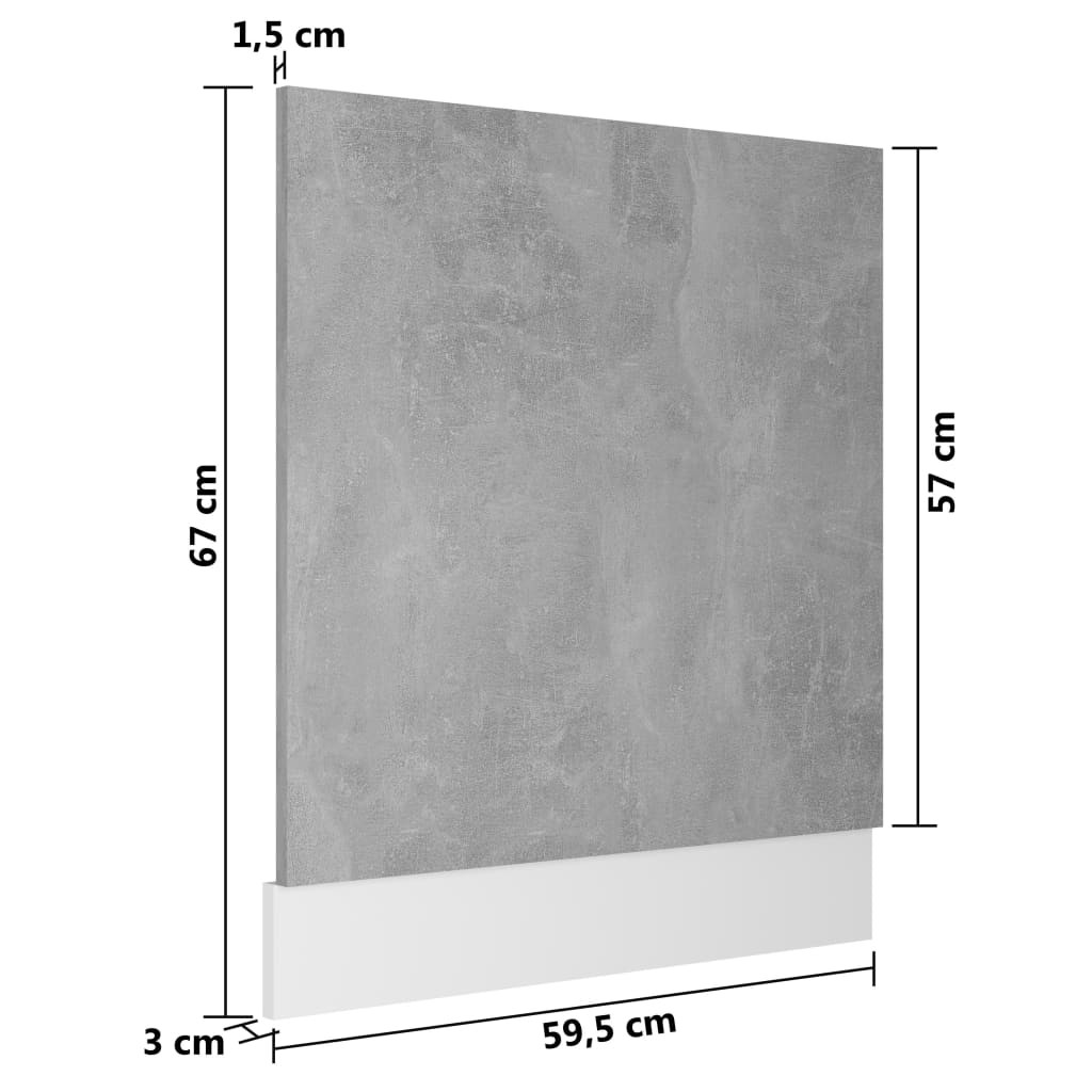 Pannello Lavastoviglie “Lyon” Grigio Cemento 59,5x3x67 cm | homemem39