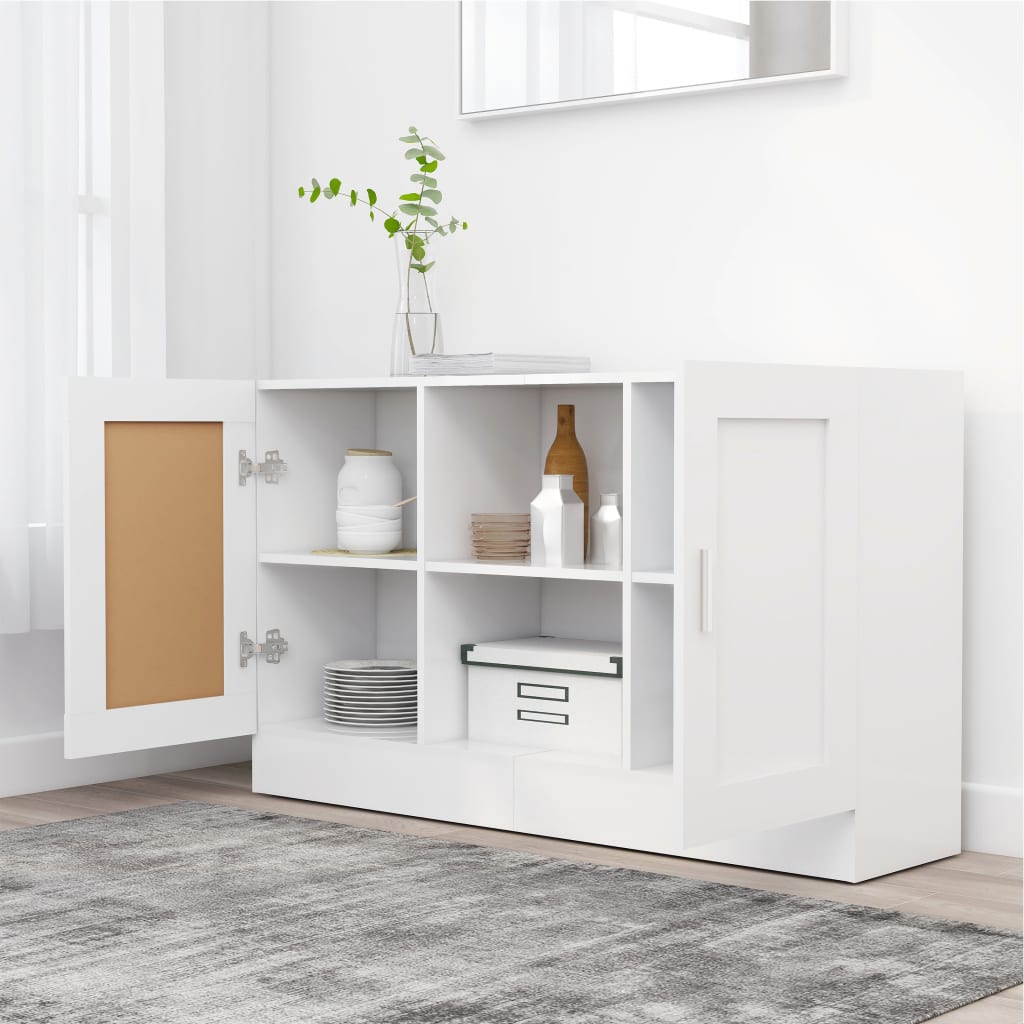Credenza Bianca 120x30,5x70 cm in Legno Multistrato - homemem39