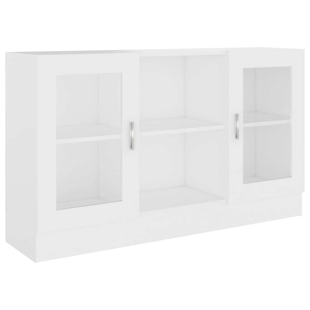 Armadietto con Vetrina Bianco 120x30,5x70 cm Legno Multistrato - homemem39
