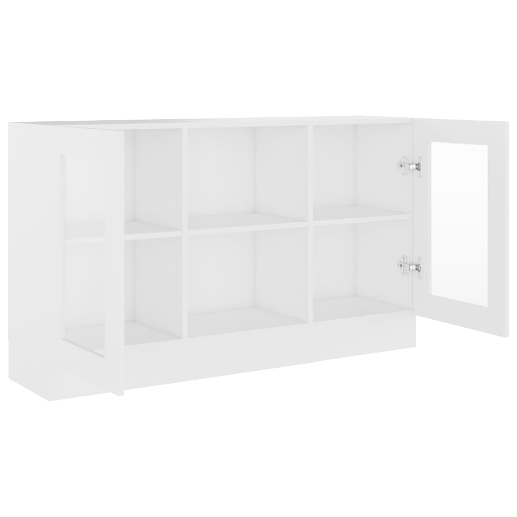 Armadietto con Vetrina Bianco 120x30,5x70 cm Legno Multistrato - homemem39