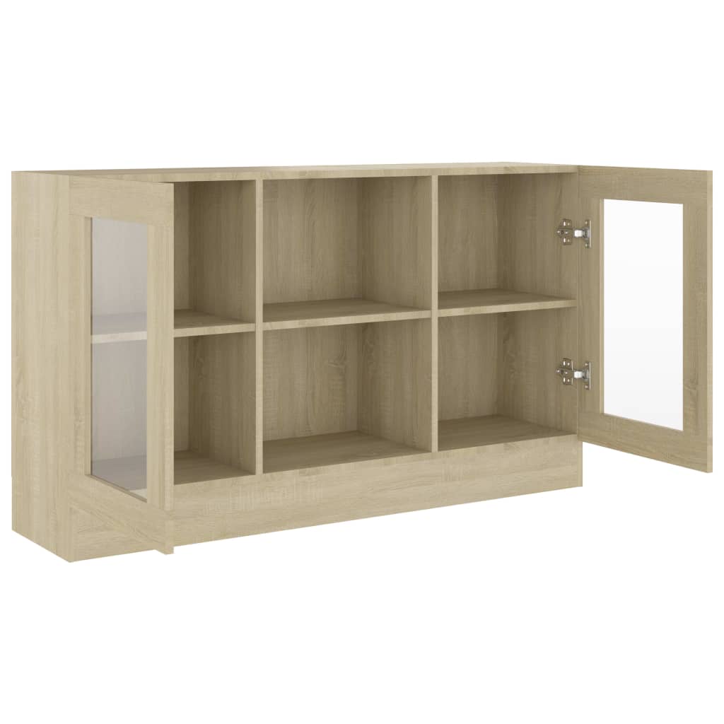 Armadietto Vetrina Rovere Sonoma 120x30,5x70 cm Multistrato - homemem39