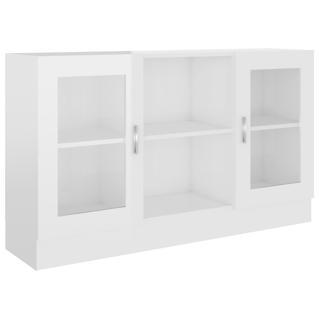 Armadietto Vetrina Bianco Lucido 120x30,5x70 cm Multistrato - homemem39