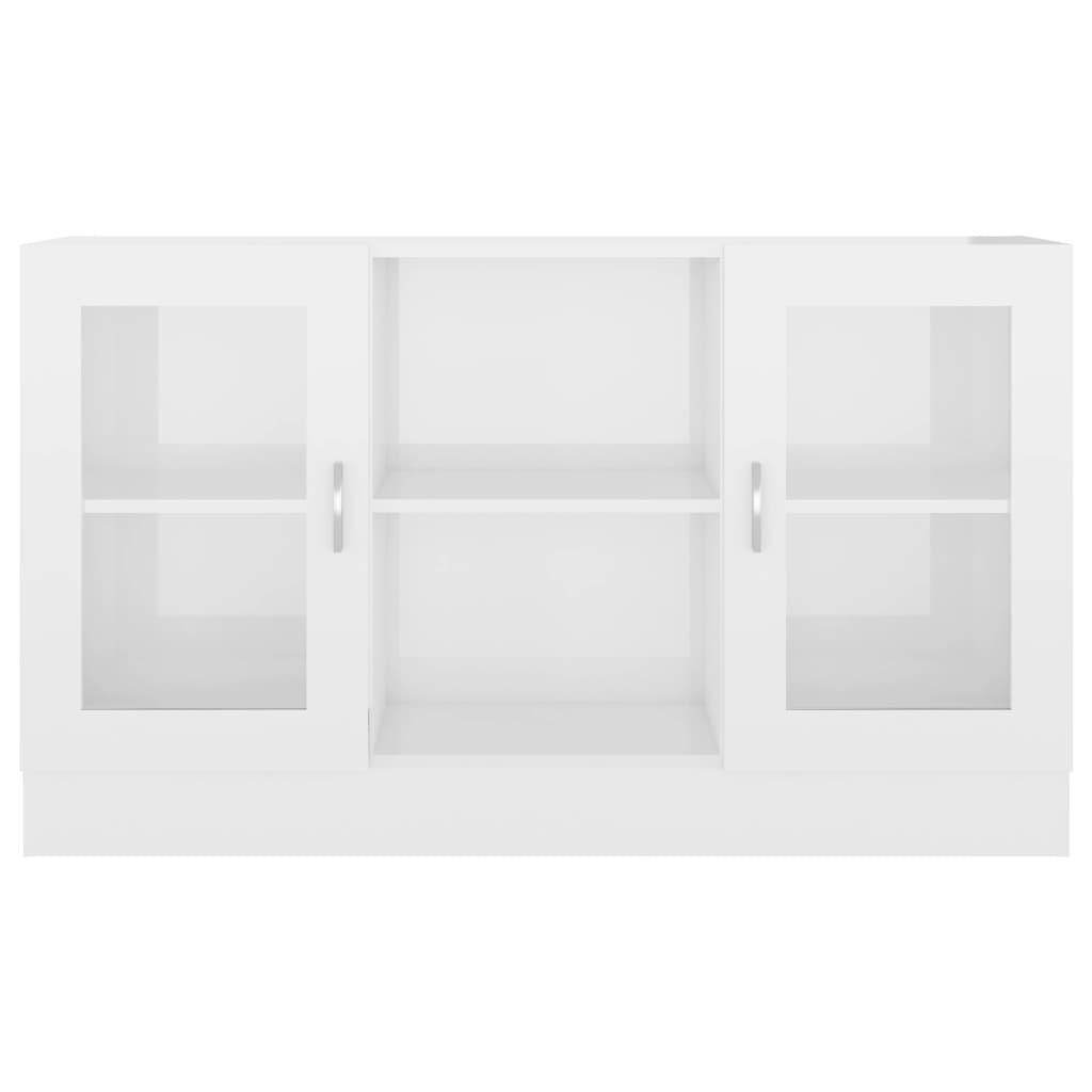 Armadietto Vetrina Bianco Lucido 120x30,5x70 cm Multistrato - homemem39