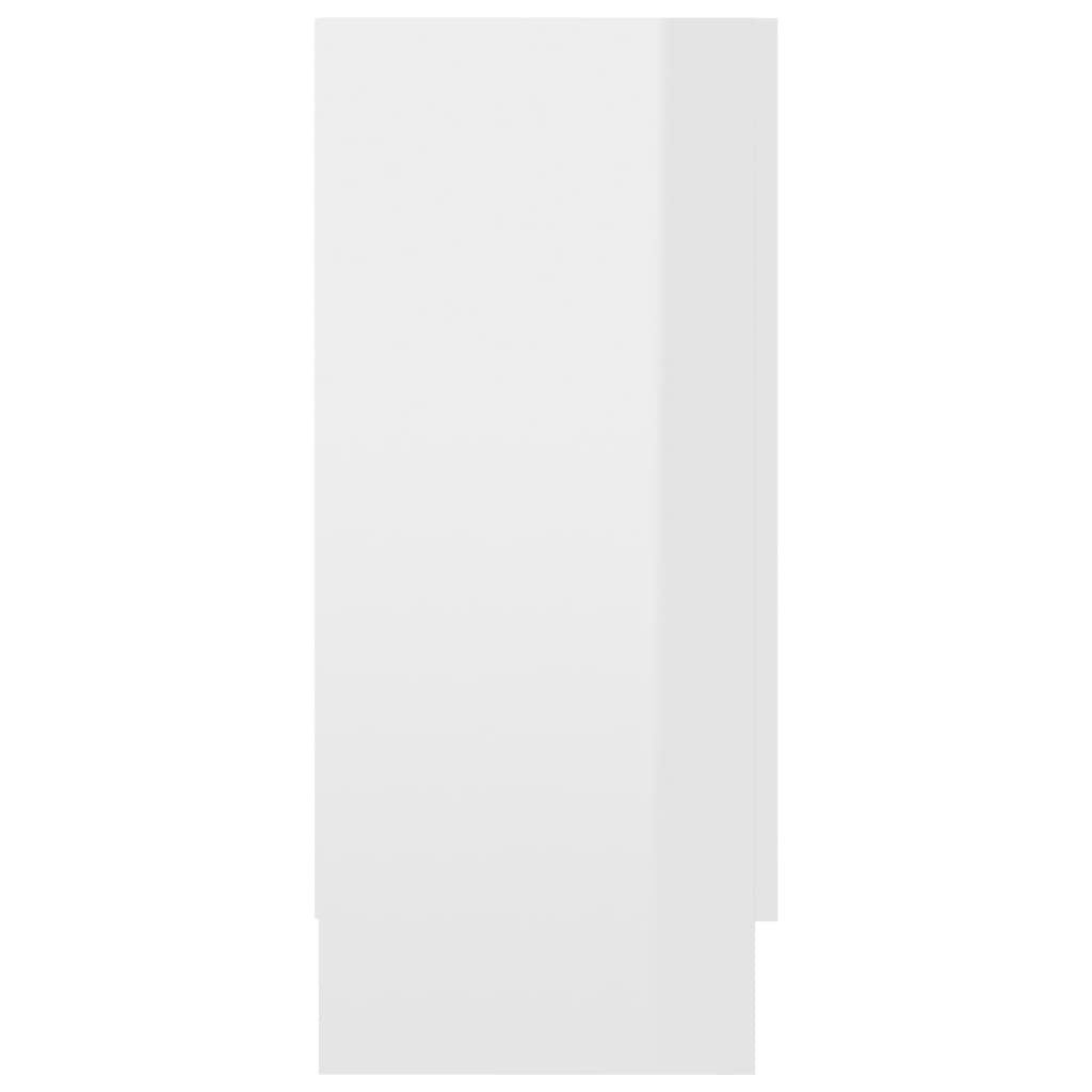 Armadietto Vetrina Bianco Lucido 120x30,5x70 cm Multistrato - homemem39